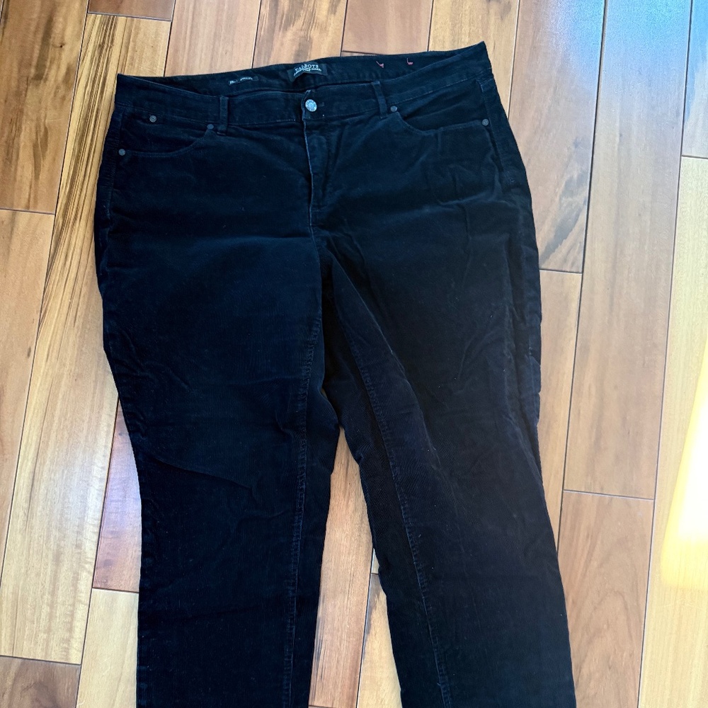 Women's Talbots Flawless 5 Pocket Straight Corduroy Pants Black Size 18w